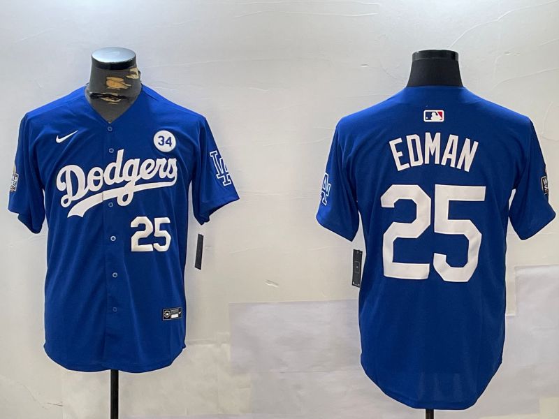 Men Los Angeles Dodgers 25 Edman Blue Game 2024 Nike MLB Jersey style 11211